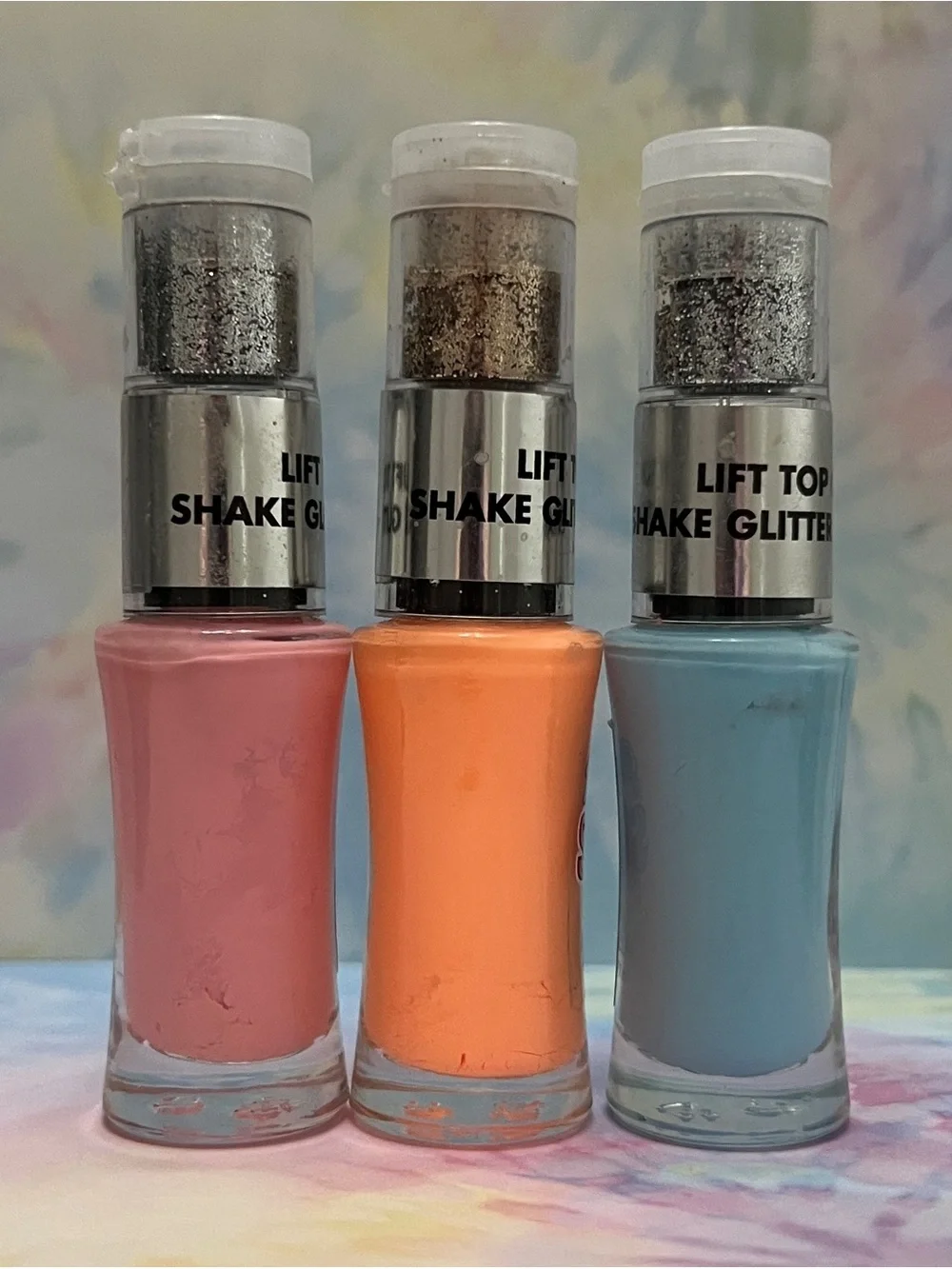 Vintage Paint N Shake Glitter & Nail Color 3 Pc Set